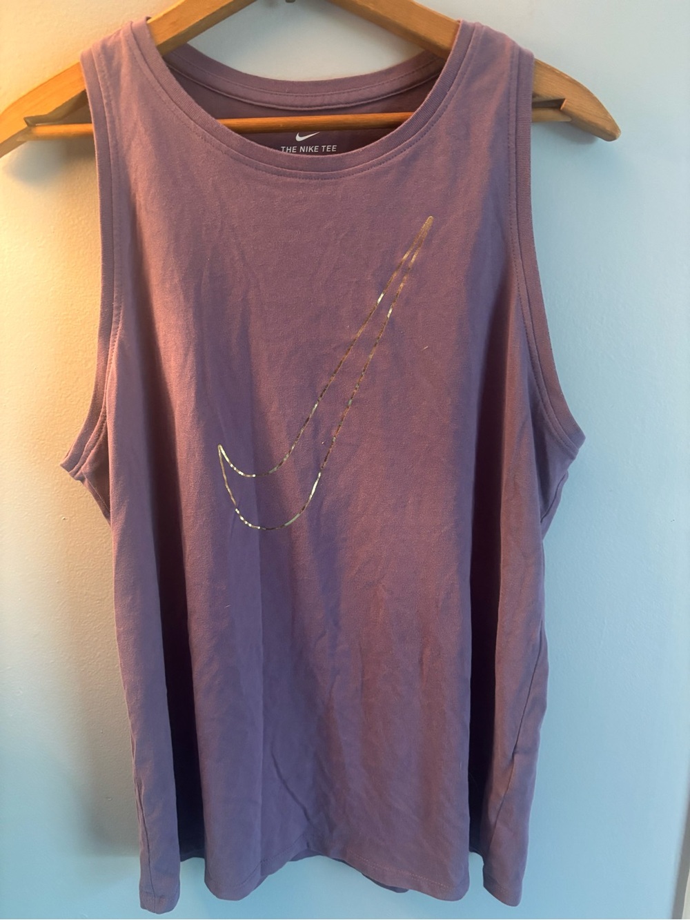 EUC Nike Women's Dri-FIT Femme Training Tank Top - Amethyst Smoke/Gold Size L